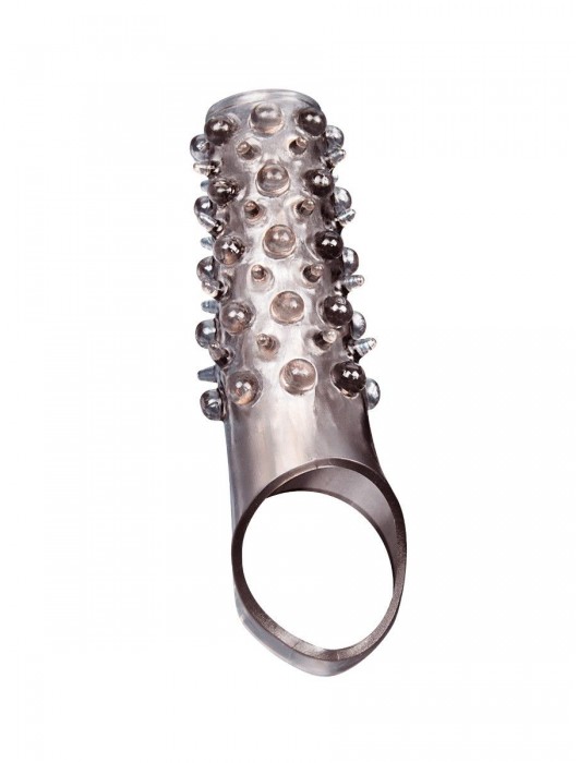 Дымчатая насадка на пенис с шипами и выпуклостями - 12 см. - Sex Expert - в Бердске купить с доставкой