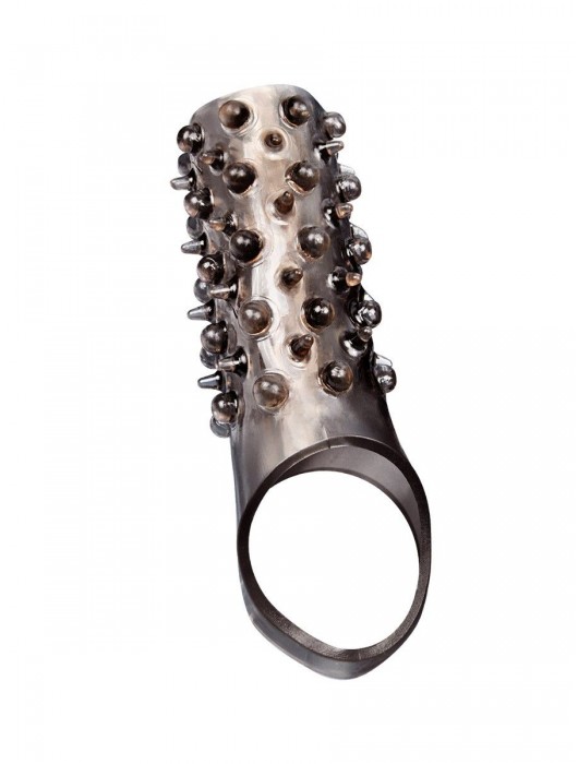 Дымчатая насадка на пенис с шипами и выпуклостями - 12,5 см. - Sex Expert - в Бердске купить с доставкой