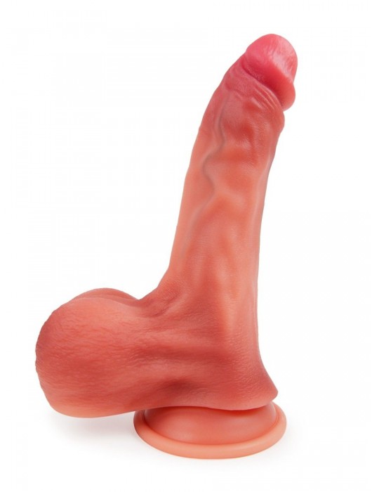 Телесный силиконовый фаллоимитатор на присоске - 23 см. - Erowoman-Eroman