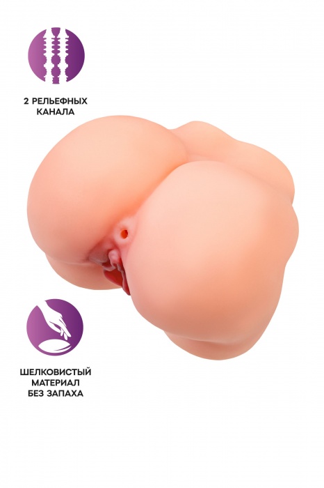 Реалистичный мастурбатор в форме попки с 2 любовными входами - No Name - в Бердске купить с доставкой