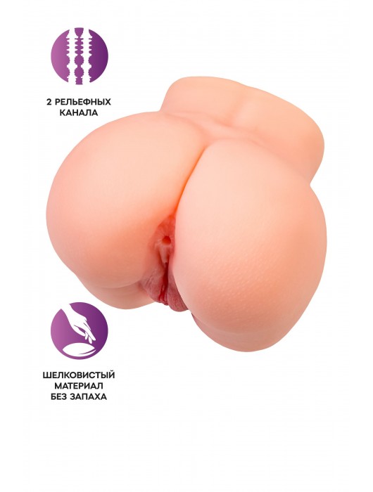 Реалистичный мастурбатор в форме попки с двумя любовными входами - No Name - в Бердске купить с доставкой