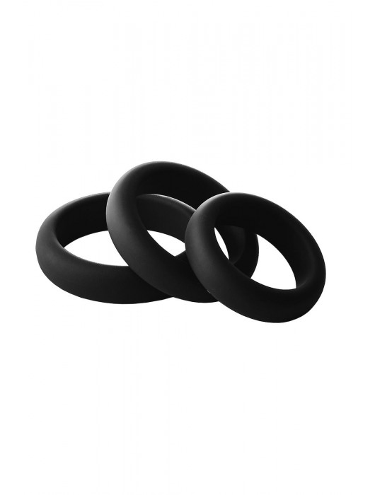 Набор из 3 черных эрекционных колец Smooth Silicone Cockring Pack - Dream Toys - в Бердске купить с доставкой