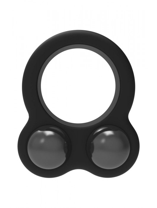 Черное эрекционное кольцо с утяжелителями Cockring Dual Weight - Dream Toys - в Бердске купить с доставкой