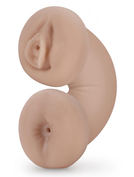 Телесный люминесцентный двусторонний мастурбатор Tasha - Blush Novelties - в Бердске купить с доставкой