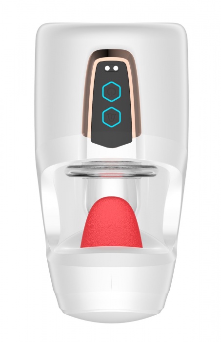 Белый мастурбатор с язычком и возвратно-поступательными движениями - Secwell - в Бердске купить с доставкой