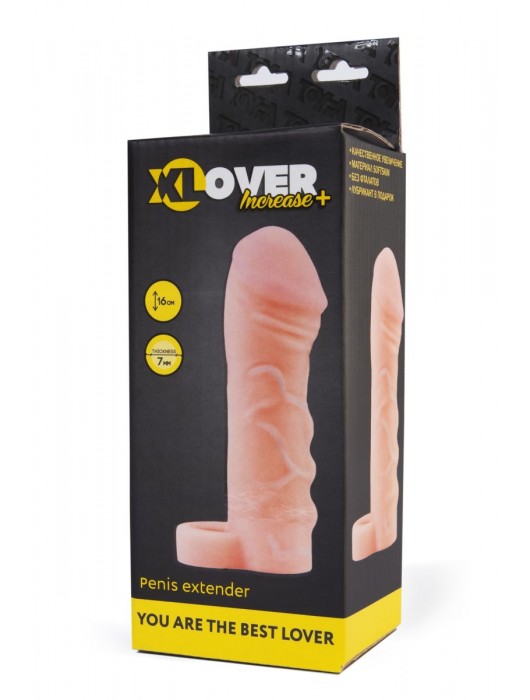 Фаллическая удлиняющая насадка с кольцом для фиксации - 16 см. - ToyFa - в Бердске купить с доставкой