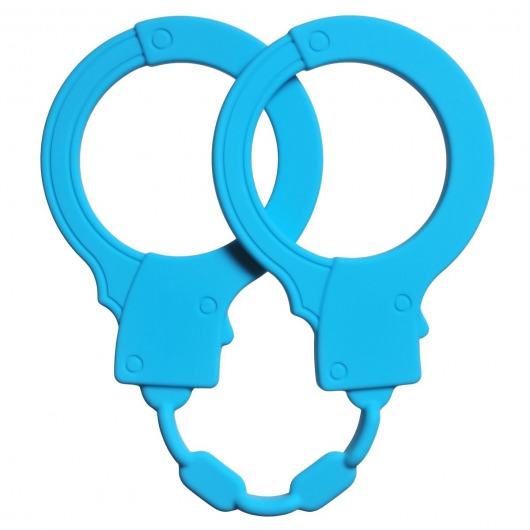 Голубые силиконовые наручники Stretchy Cuffs Turquoise - Lola Games - купить с доставкой в Бердске