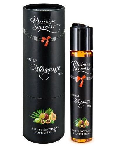 Массажное масло с ароматом экзотических фруктов Huile de Massage Gourmande Fruits Exotiques - 59 мл. - Plaisir Secret - купить с доставкой в Бердске