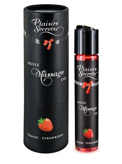 Массажное масло с ароматом клубники Huile de Massage Gourmande Fraise des Bois - 59 мл. - Plaisir Secret - купить с доставкой в Бердске