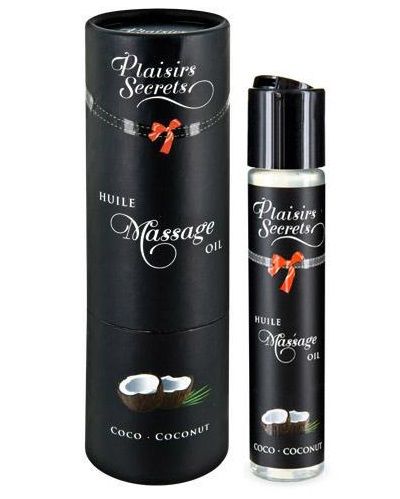 Массажное масло с ароматом кокоса Huile de Massage Gourmande Coco - 59 мл. - Plaisir Secret - купить с доставкой в Бердске