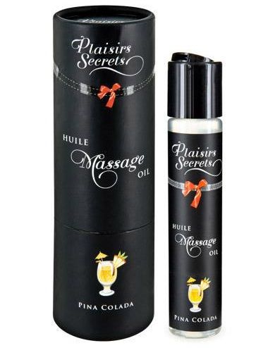 Массажное масло с ароматом пина колады Huile de Massage Gourmande Pina Colada - 59 мл. - Plaisir Secret - купить с доставкой в Бердске