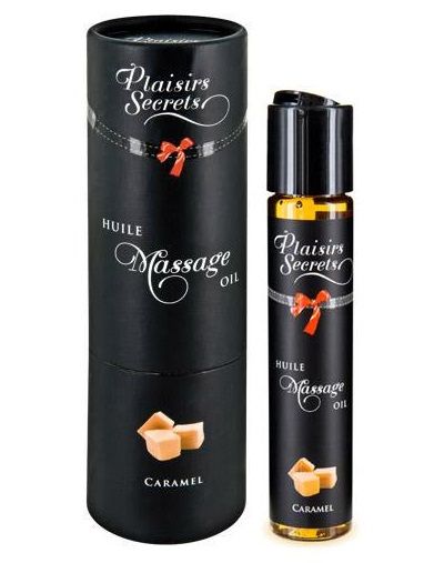 Массажное масло с ароматом карамели Huile de Massage Gourmande Caramel - 59 мл. - Plaisir Secret - купить с доставкой в Бердске