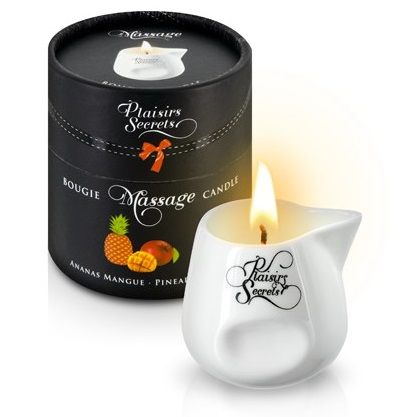Массажная свеча с ароматом манго и ананаса Bougie de Massage Ananas Mangue - 80 мл. - Plaisir Secret - купить с доставкой в Бердске