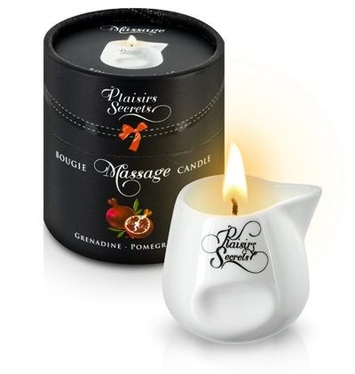 Массажная свеча с ароматом граната Bougie de Massage Gourmande Grenadine - 80 мл. - Plaisir Secret - купить с доставкой в Бердске