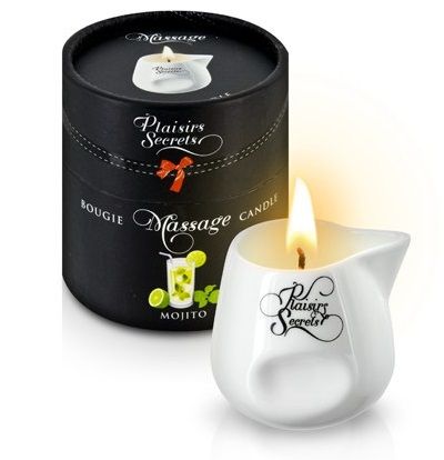 Массажная свеча с ароматом мохито Bougie de Massage Mojito - 80 мл. - Plaisir Secret - купить с доставкой в Бердске