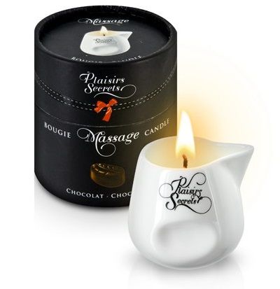 Массажная свеча с ароматом шоколада Bougie de Massage Gourmande Chocolat - 80 мл. - Plaisir Secret - купить с доставкой в Бердске