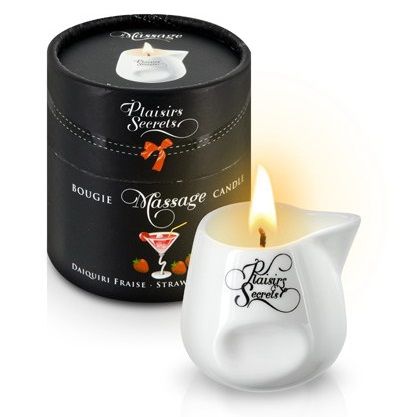 Массажная свеча с ароматом клубничного дайкири Bougie de Massage Daikiri Fraise - 80 мл. - Plaisir Secret - купить с доставкой в Бердске