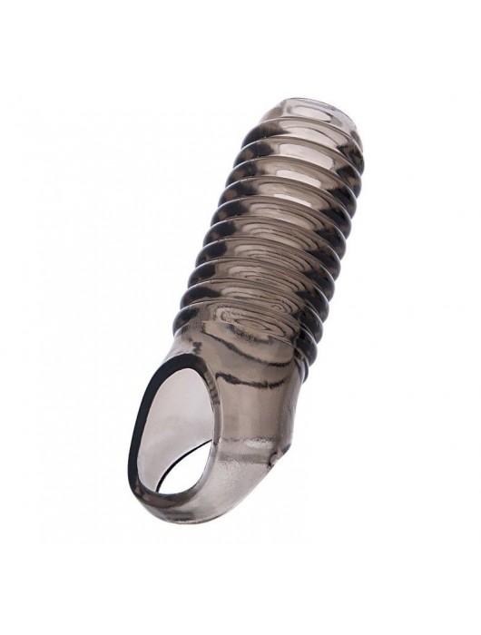 Дымчатая насадка с рёбрышками и подхватом мошонки ToyFa XLover - 12,5 см. - ToyFa - в Бердске купить с доставкой