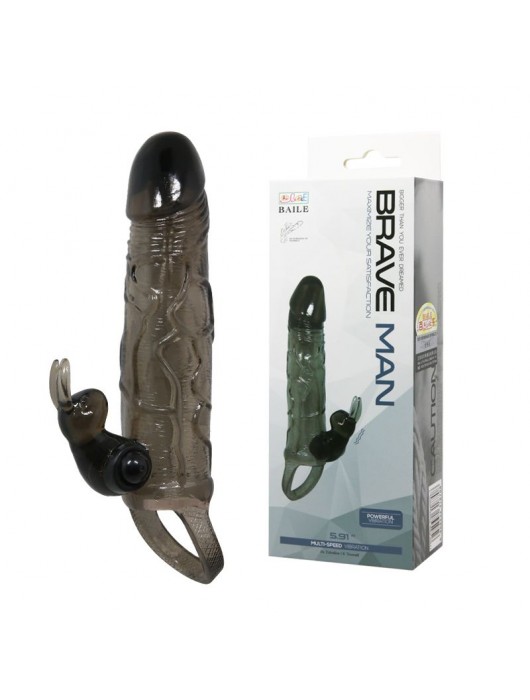 Удлиняющая дымчатая насадка с вибрацией - Baile - в Бердске купить с доставкой