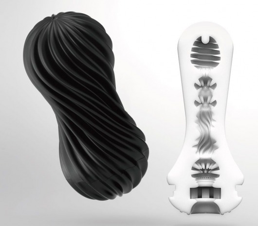 Мастурбатор FLEX Rocky Black с плотным рельефом - Tenga - в Бердске купить с доставкой