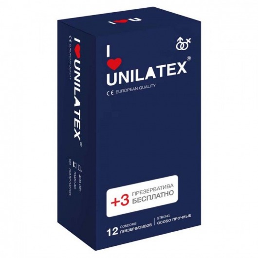 Ультрапрочные презервативы Unilatex Extra Strong - 12 шт. + 3 шт. в подарок - Unilatex - купить с доставкой в Бердске