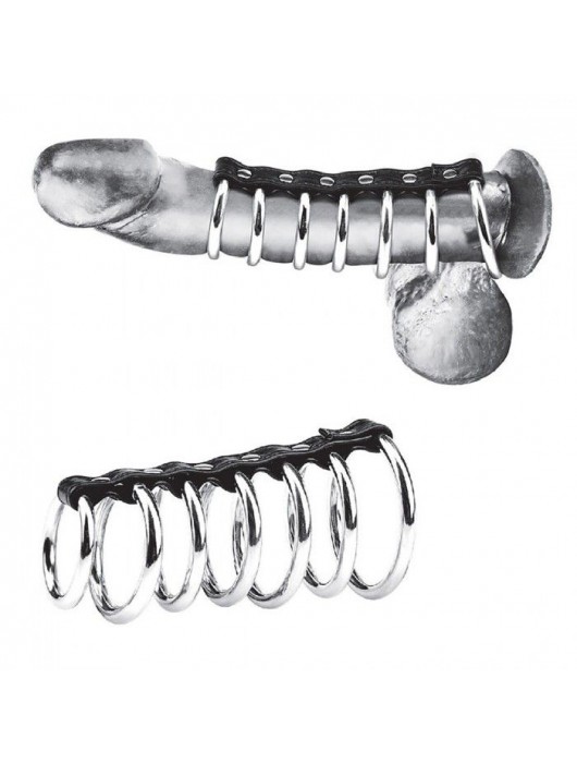 Хомут на пенис из 7 колец 7 Ring Gates Of Hell - BlueLine - купить с доставкой в Бердске