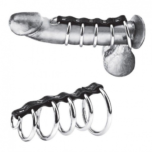 Хомут на пенис с 5 кольцами 5 Ring Gates Of Hell With Lead - BlueLine - купить с доставкой в Бердске