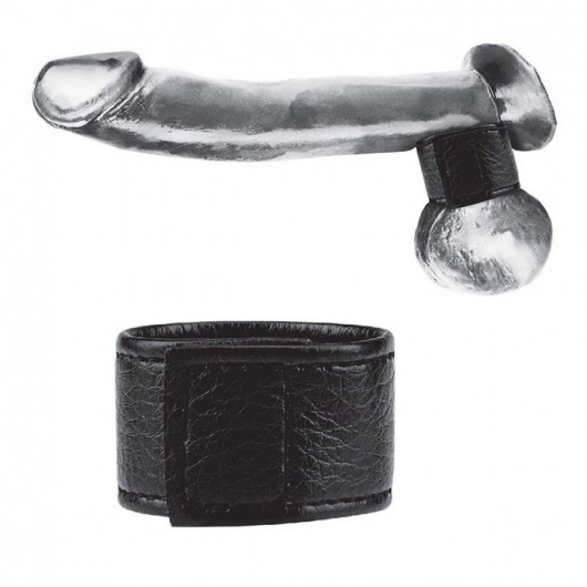 Чёрная утяжка на мошонку 1  Velcro Ball Stretcher - BlueLine - купить с доставкой в Бердске