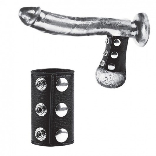 Чёрная утяжка на кнопках 100% PVC STRAP WITH METAL SNAP - BlueLine - купить с доставкой в Бердске