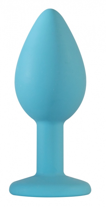 Малая голубая анальная пробка Emotions Cutie Small с фиолетовым кристаллом - 7,5 см. - Lola Games - купить с доставкой в Бердске