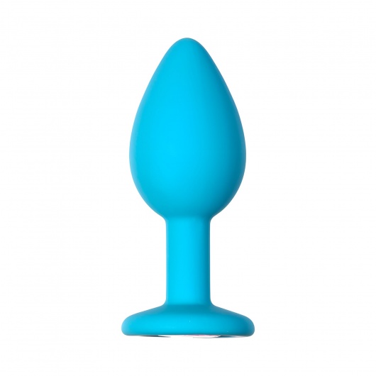 Малая голубая анальная пробка Emotions Cutie Small с розовым кристаллом - 7,5 см. - Lola Games - купить с доставкой в Бердске