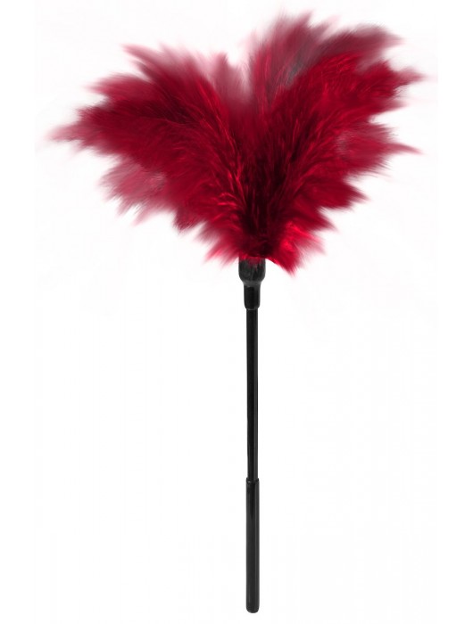 Пластиковая метелочка с красными пёрышками Small Feather Tickler - 32 см. - Blush Novelties - купить с доставкой в Бердске