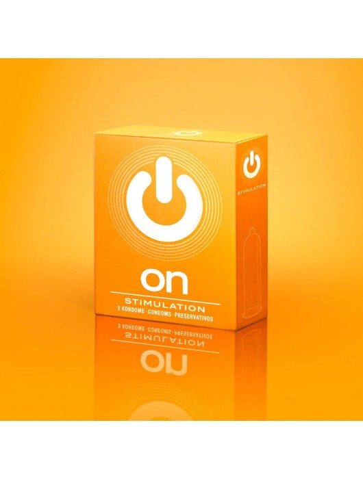 Презервативы ON) Stimulation с точками - 3 шт. - ON) - купить с доставкой в Бердске