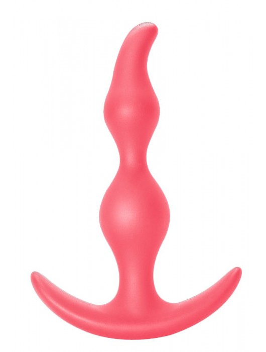 Розовая анальная пробка Bent Anal Plug Black - 13 см. - Lola Games