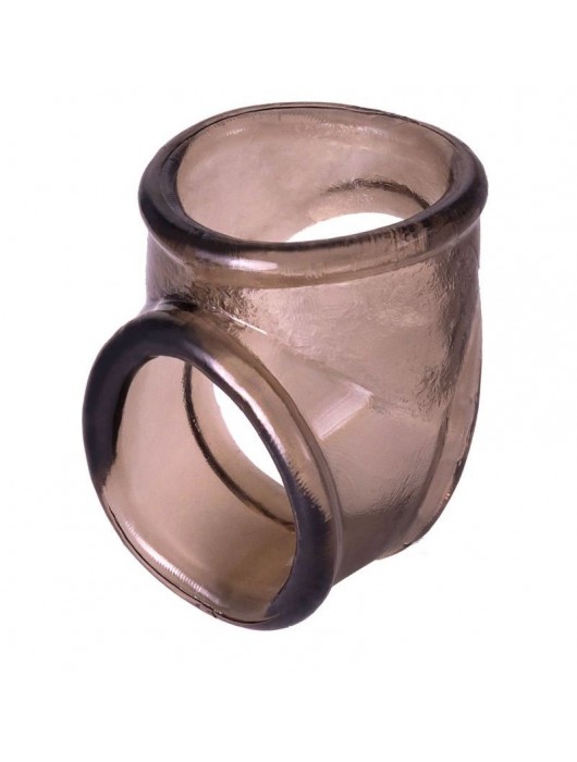 Дымчатое эрекционное кольцо с фиксацией мошонки - ToyFa - в Бердске купить с доставкой