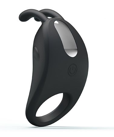 Чёрное эрекционное кольцо с вибрацией Rabbit Vibrator - Baile - в Бердске купить с доставкой