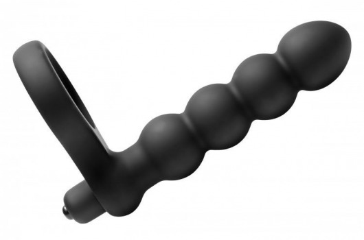 Насадка для двойного проникновения Double Fun Cock Ring with Double Penetration Vibe - XR Brands - в Бердске купить с доставкой