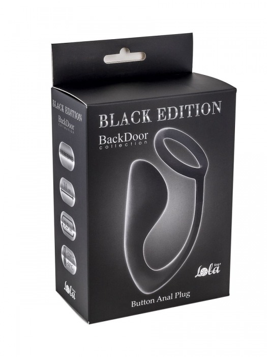 Чёрное эрекционное кольцо с анальной пробкой Button Anal Plug - Lola Games - в Бердске купить с доставкой