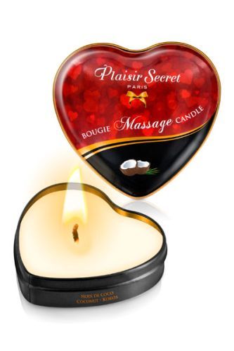 Массажная свеча с ароматом кокоса Bougie Massage Candle - 35 мл. - Plaisir Secret - купить с доставкой в Бердске