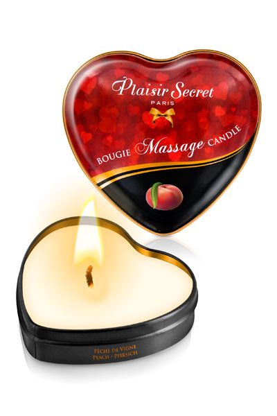 Массажная свеча с ароматом персика Bougie Massage Candle - 35 мл. - Plaisir Secret - купить с доставкой в Бердске