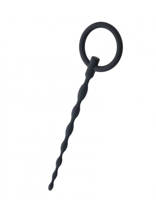 Чёрный уретральный плаг с кольцом - ToyFa - купить с доставкой в Бердске