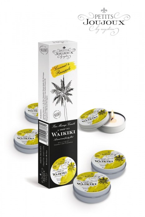 Набор из 5 свечей Petits Joujoux Waikiki Beach с ароматом кокоса и ананаса - MyStim - купить с доставкой в Бердске