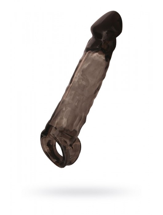 Чёрная насадка на пенис Tс подхватом - 19,5 см. - ToyFa - в Бердске купить с доставкой