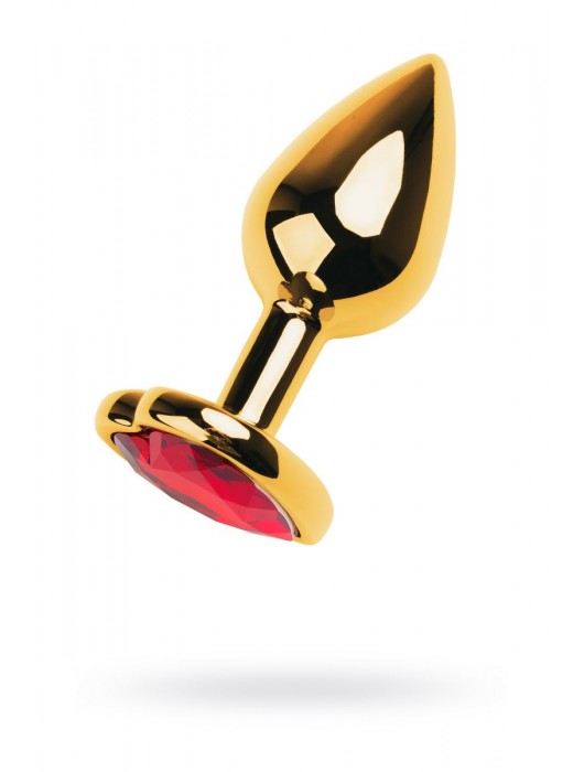 Золотистая анальная пробка с кристаллом-сердцем - 7,5 см. - ToyFa - купить с доставкой в Бердске