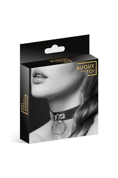 Узенький ошейник из полиуретана с кольцом - Bijoux Pour Toi - купить с доставкой в Бердске
