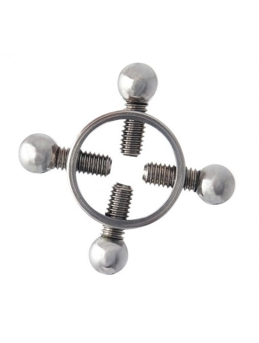 Серебристые зажимы для сосков на винтах - ToyFa - купить с доставкой в Бердске