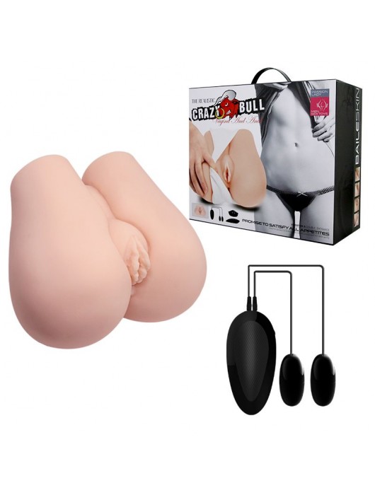 Реалистичный мастурбатор с вибрацией и двумя тоннелями - вагиной и анусом - Baile - в Бердске купить с доставкой