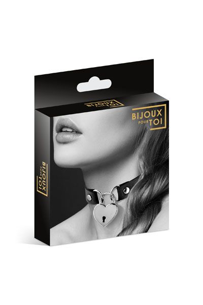 Черный чокер с замком в форме сердца - Bijoux Pour Toi - купить с доставкой в Бердске