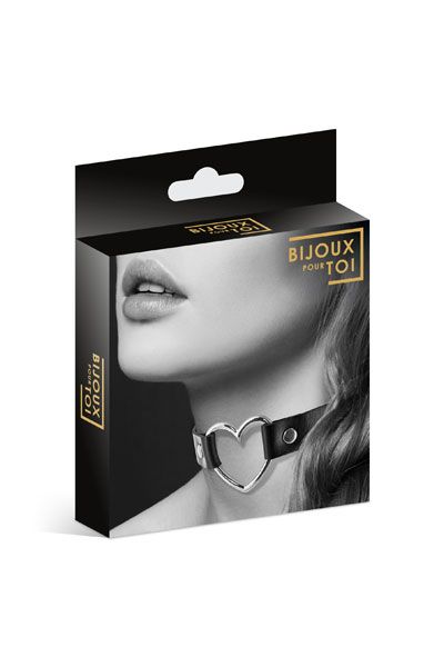 Чёрный чокер с кольцом в форме сердца - Bijoux Pour Toi - купить с доставкой в Бердске