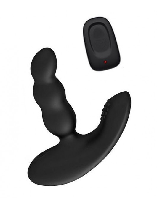 Черный силиконовый стимулятор простаты Levett Nitoc с пультом ДУ - Levett - в Бердске купить с доставкой